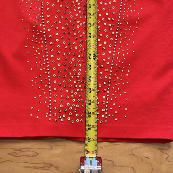 Cache Fire Red Strapless Embellished Dress Sz 0 - Picture 15 of 17